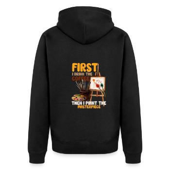 Artist Painting Painter Art Color Art Teacher - Unisex Premium Organic Zip Hoodie - black - Back - Nico (187cm)