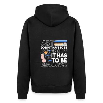 Künstler Malerei Maler Kunstfarbe Kunstlehrer - Unisex Premium Bio Zip Hoodie - Schwarz - Hinten - Nico (187cm)