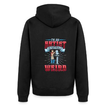 Künstler Malerei Maler Kunstfarbe Kunstlehrer - Unisex Premium Bio Zip Hoodie - Schwarz - Hinten - Nico (187cm)