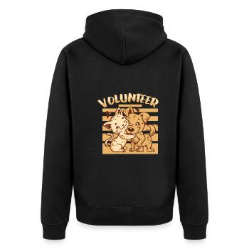 Cat RESCUE ANIMAL RIGHTS RESCUE Cat ADOPTION - Unisex Premium Organic Zip Hoodie - black - Back - Nico (187cm)