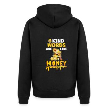 Beekeeper Gnomes Gnome Lover Funny Gnome Honey Bee - Unisex Premium Bio Zip Hoodie - Schwarz - Hinten - Nico (187cm)