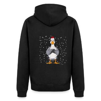 Unfreundliche Möwe Norden See Weihnachten - Unisex Premium Bio Zip Hoodie - Schwarz - Hinten - Nico (187cm)
