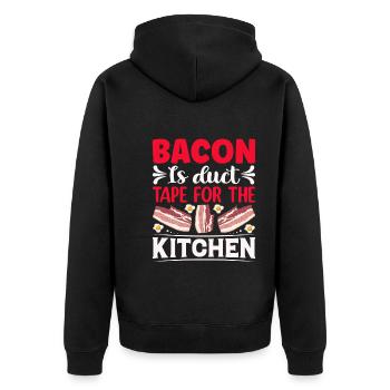Amateurs de bacon Drôle de bacon Célèbre nourriture Keto - Veste à capuche bio Premium Unisexe - noir - Dos - Nico (187cm)