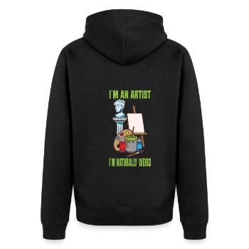 Künstler Malerei Maler Kunstfarbe Kunstlehrer - Unisex Premium Bio Zip Hoodie - Schwarz - Hinten - Nico (187cm)