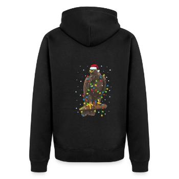 Adler Weihnachten Greifvogel Raubvogel Xmas - Unisex Premium Bio Zip Hoodie - Schwarz - Hinten - Nico (187cm)