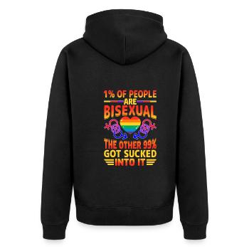 Bisexual Pride Bi Lgbtq Bisexuality Queer - Veste à capuche bio Premium Unisexe - noir - Dos - Nico (187cm)