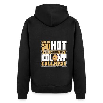 Honey Bee Beekeeping Beekeeper Honeybee Beekeeping - Unisex Premium Bio Zip Hoodie - Schwarz - Hinten - Nico (187cm)