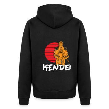 Kendo Japan Samurai Karate Kenjutsu Martial Arts - Unisex Premium Organic Zip Hoodie - black - Back - Nico (187cm)