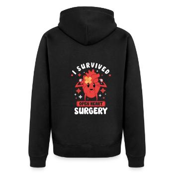 Heart Attack Open Heart Surgery Heart Surgery Gift - Unisex Premium Organic Zip Hoodie - black - Back - Nico (187cm)