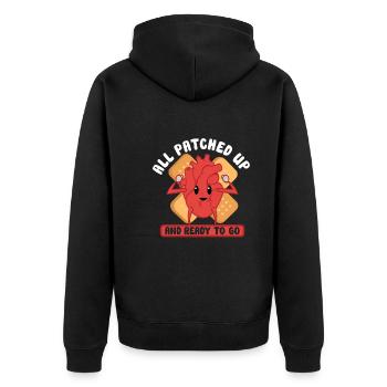 Open Heart Surgery Heart Surgery Survivor Gift - Unisex Premium Organic Zip Hoodie - black - Back - Nico (187cm)