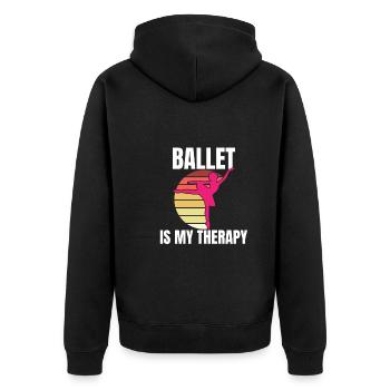 Ballet Is My Therapy Ballet Dancer Ballerina - Unisex Premium Organic Zip Hoodie - black - Back - Nico (187cm)