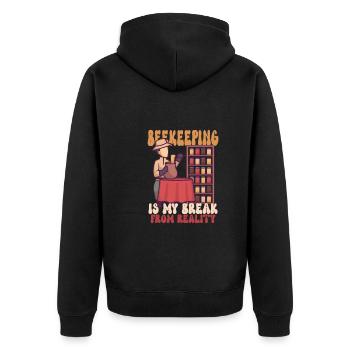 Honey Bee Beekeeping Beekeeper Honeybee Beekeeping - Unisex Premium Bio Zip Hoodie - Schwarz - Hinten - Nico (187cm)
