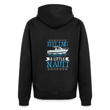 Bateau papa Capitaine Pontoon Sailor Croisière - Veste à capuche bio Premium Unisexe - noir - Dos - Nico (187cm)