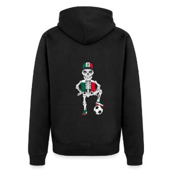 Mexiko Fußball Skelett Fan Team - Unisex Premium Bio Zip Hoodie - Schwarz - Hinten - Nico (187cm)