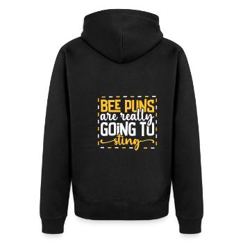 Honey Bee Beekeeping Beekeeper Honeybee Beekeeping - Unisex Premium Bio Zip Hoodie - Schwarz - Hinten - Nico (187cm)
