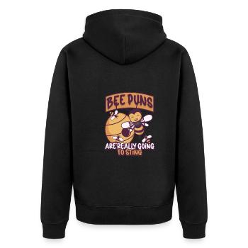 Honey Bee Beekeeping Beekeeper Honeybee Beekeeping - Unisex Premium Bio Zip Hoodie - Schwarz - Hinten - Nico (187cm)