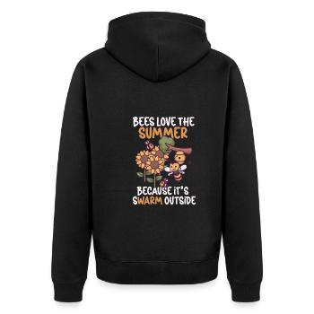 Honey Bee Beekeeping Beekeeper Honeybee Beekeeping - Unisex Premium Bio Zip Hoodie - Schwarz - Hinten - Nico (187cm)