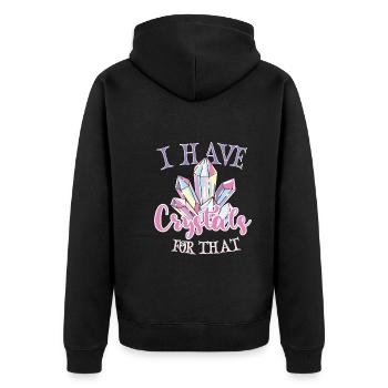 Kristallheilung Krytale Kristalle Und Steine - Unisex Premium Bio Zip Hoodie - Schwarz - Hinten - Nico (187cm)