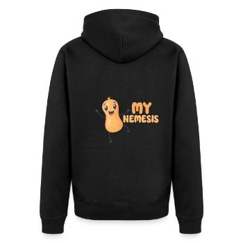 Peanut Allergy Survivor Peanut Allergy Awareness - Unisex Premium Bio Zip Hoodie - Schwarz - Hinten - Nico (187cm)