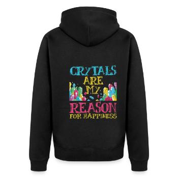 Kristallheilung Krytale Kristalle Und Steine - Unisex Premium Bio Zip Hoodie - Schwarz - Hinten - Nico (187cm)