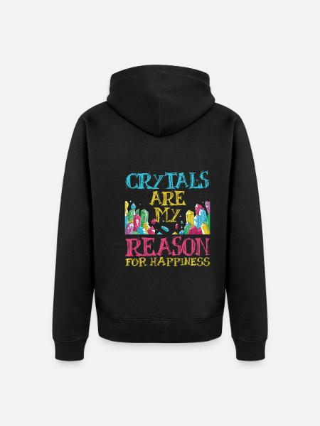 Crystal Healing Crystals and Stones - Unisex Premium Organic Zip Hoodie - black
