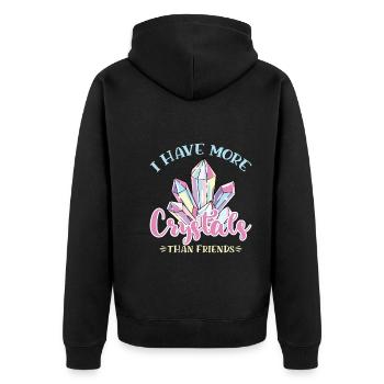 Kristallheilung Krytale Kristalle Und Steine - Unisex Premium Bio Zip Hoodie - Schwarz - Hinten - Nico (187cm)