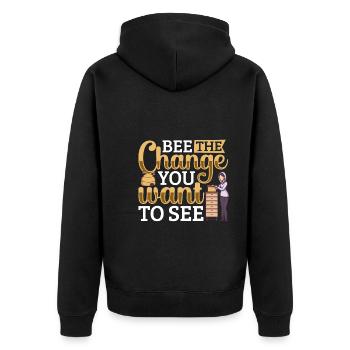 Honey Bee Beekeeping Beekeeper Honeybee Beekeeping - Unisex Premium Bio Zip Hoodie - Schwarz - Hinten - Nico (187cm)