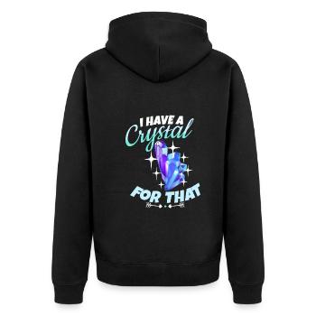 Kristallheilung Krytale Kristalle Und Steine - Unisex Premium Bio Zip Hoodie - Schwarz - Hinten - Nico (187cm)