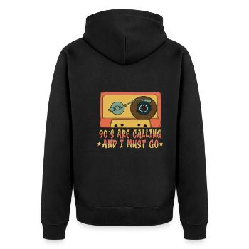 Cassette Type Vintage Cassette Retro Cassette Love - Unisex Premium Organic Zip Hoodie - black - Back - Nico (187cm)
