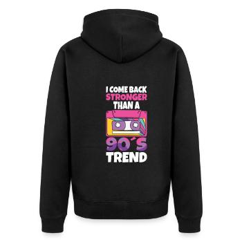 Kassettentyp Vintage Kassette Retro Kassettenliebe - Unisex Premium Bio Zip Hoodie - Schwarz - Hinten - Nico (187cm)