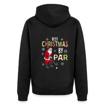 Golf Weihnachten Golfer Weihnachtsmann Golfen - Unisex Premium Bio Zip Hoodie - Schwarz - Hinten - Nico (187cm)