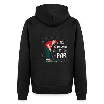 Golf Weihnachten Golfer Weihnachtsmann Golfen - Unisex Premium Bio Zip Hoodie - Schwarz - Hinten - Nico (187cm)