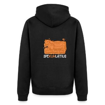 Spekuhlatius Spekulatius Kuh Bauer Weihnachten - Unisex Premium Bio Zip Hoodie - Schwarz - Hinten - Nico (187cm)