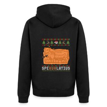 Spekuhlatius Spekulatius Kuh Bauer Ugly Christmas - Unisex Premium Bio Zip Hoodie - Schwarz - Hinten - Nico (187cm)