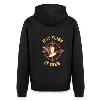 Duck Hunt Duck Hunter Bird Hunting Duck Hunting - Unisex Premium Bio Zip Hoodie - Schwarz - Hinten - Nico (187cm)