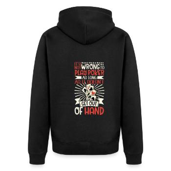 Poker Casino Poker Player Gambling Roulette - Unisex Premium Bio Zip Hoodie - Schwarz - Hinten - Nico (187cm)