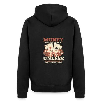 Poker Casino Poker Player Gambling Roulette - Unisex Premium Bio Zip Hoodie - Schwarz - Hinten - Nico (187cm)