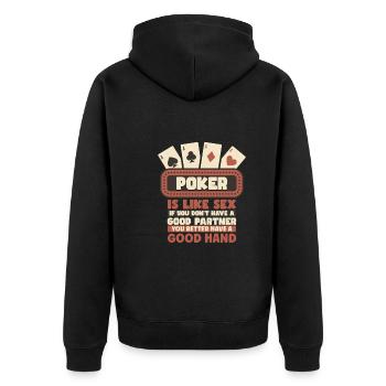 Poker Casino Joueur de poker Jeu de roulette - Veste à capuche bio Premium Unisexe - noir - Dos - Nico (187cm)