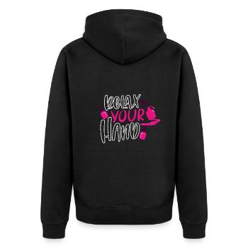Nail Tech Nail Technician Manicurist Nails Artist - Unisex Premium Bio Zip Hoodie - Schwarz - Hinten - Nico (187cm)