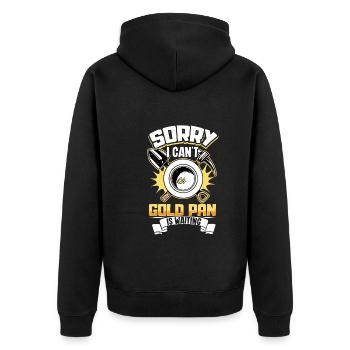 Goldgräber Goldbergbau Goldwaschen Goldmine - Unisex Premium Bio Zip Hoodie - Schwarz - Hinten - Nico (187cm)