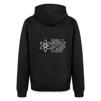 Physics Science Physicist Physics Teacher Gift - Unisex Premium Bio Zip Hoodie - Schwarz - Hinten - Nico (187cm)