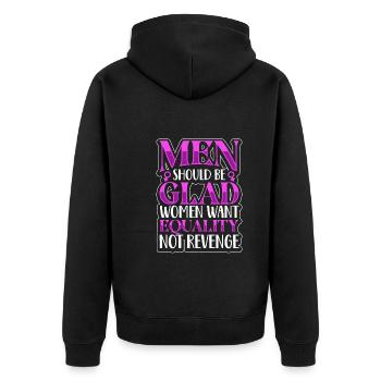 Féminisme Le pouvoir des femmes pro-choix Pro Avortement - Veste à capuche bio Premium Unisexe - noir - Dos - Nico (187cm)