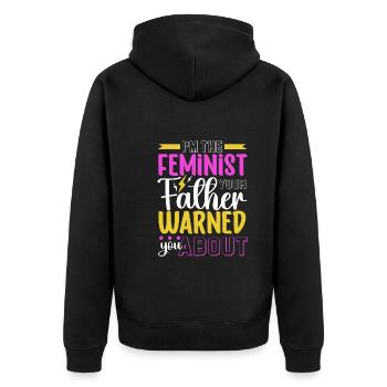 Féminisme Le pouvoir des femmes pro-choix Pro Avortement - Veste à capuche bio Premium Unisexe - noir - Dos - Nico (187cm)