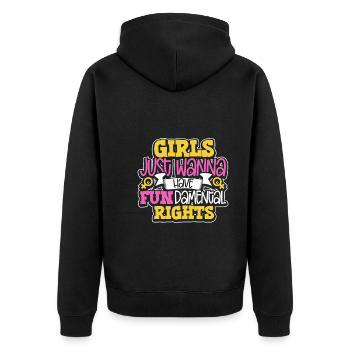 Féminisme Le pouvoir des femmes pro-choix Pro Avortement - Veste à capuche bio Premium Unisexe - noir - Dos - Nico (187cm)