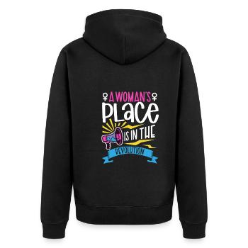 Féminisme Le pouvoir des femmes pro-choix Pro Avortement - Veste à capuche bio Premium Unisexe - noir - Dos - Nico (187cm)
