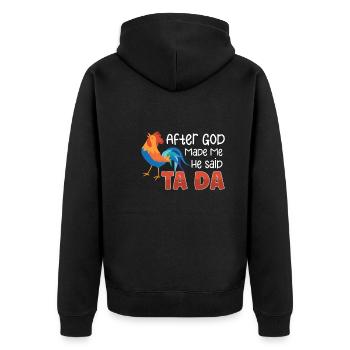 Poulet Éleveur Cadeau Funny Chickens Country Farm - Veste à capuche bio Premium Unisexe - noir - Dos - Nico (187cm)