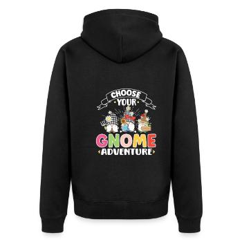 Garden Gnomes Gnome Lover Funny Gnome Gardening - Unisex Premium Organic Zip Hoodie - black - Back - Nico (187cm)