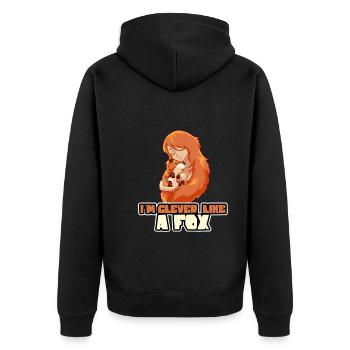 Redhead Ginger Red Haired Funny Ginger Hair Fox - Unisex Premium Bio Zip Hoodie - Schwarz - Hinten - Nico (187cm)