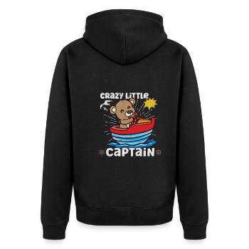 Sailing Sailboat Boating Kid Child Yacht Boat - Unisex Premium Organic Zip Hoodie - black - Back - Nico (187cm)