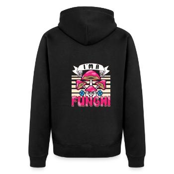 Morels Mushroom Picker Mushroom Farmer Mushroom - Unisex Premium Bio Zip Hoodie - Schwarz - Hinten - Nico (187cm)
